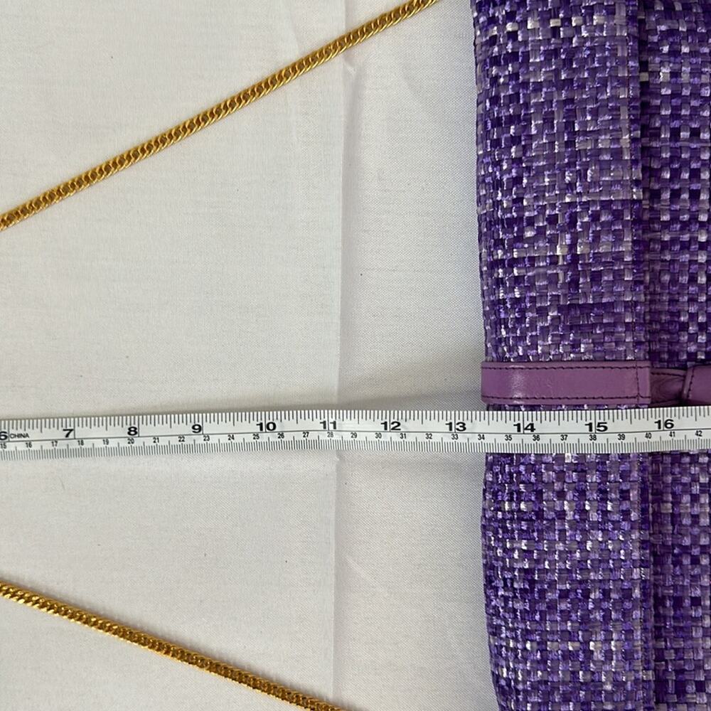 Vintage Hilf Originals Purple Woven Shoulder Bag 1990s MCM Retro Weave Clutch - Picture 10 of 11